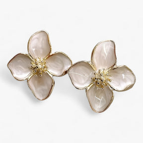 Earrings : Oorbellen Dames - Rode Bloem - Retro Luxe Elegant in van Pantino
