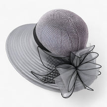 Sun Hat : Hoed Dames Khaki - Stijlvolle Dameshoed - Brede Rand voor Bescherming Tegen de Zon in Grijs van Pantino
