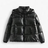 Women's Black Cap - Elegant Hooded Anorak
