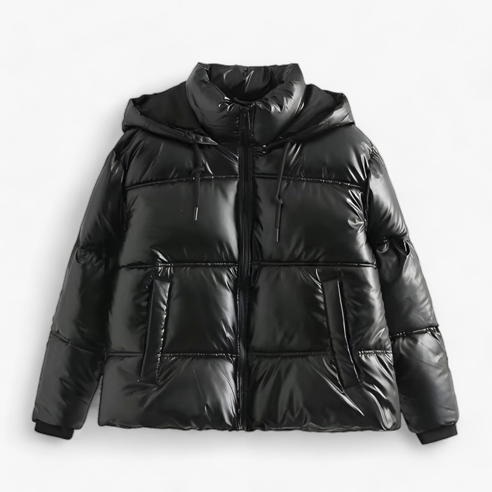 Anorak : Cap Dames Zwart - Elegante Anorak met Capuchon in Zwart van Pantino