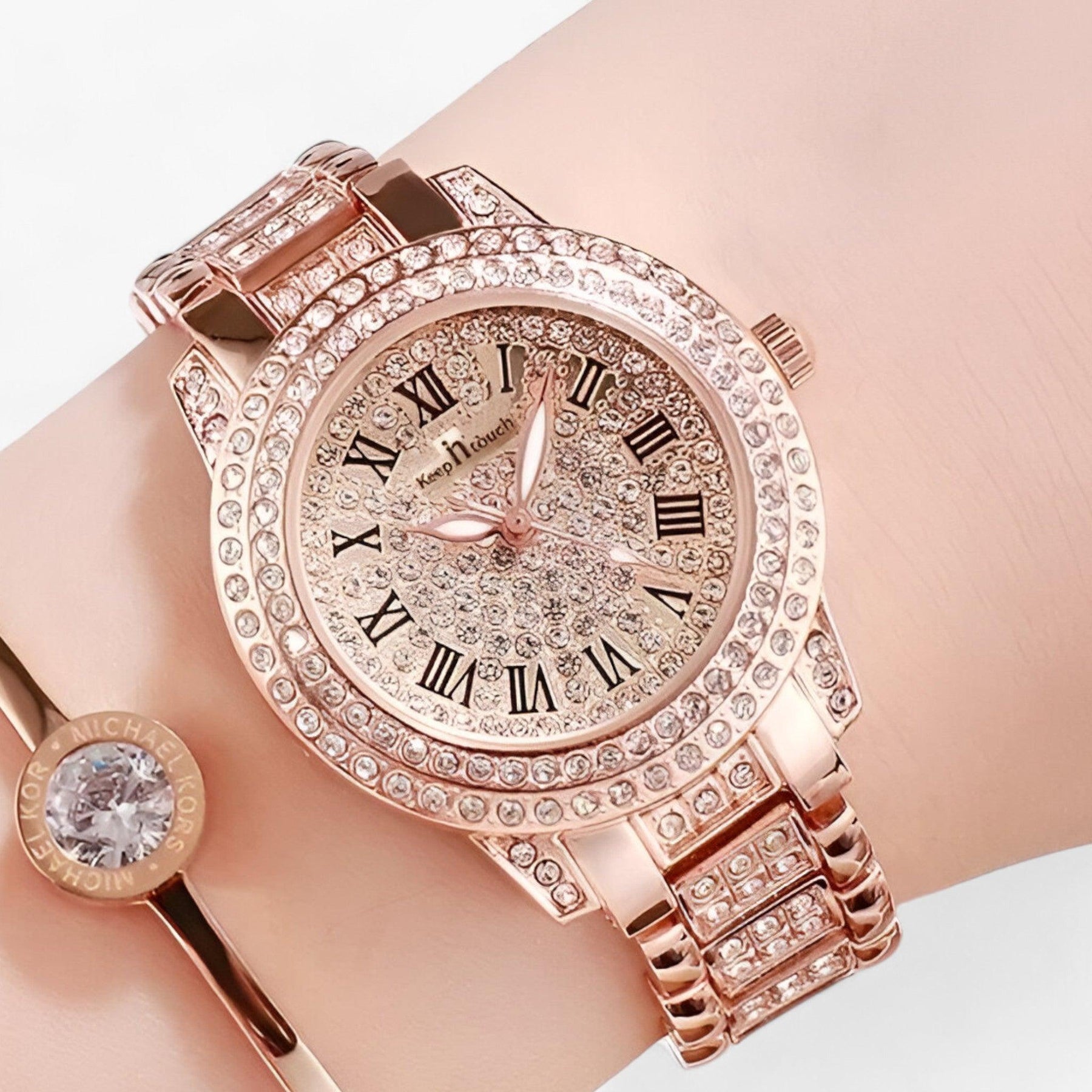watches : Luxe Horloge met Volledige Diamanten Dames - Elegant en Modieus voor - Zilver in van Pantino