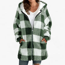 Hoodie Jacket : Jas Dames Blauw - Oversized Lange met Capuchon voor - Ultiem Comfort en Stijlvolle Warmte in Lichtgroen van Pantino