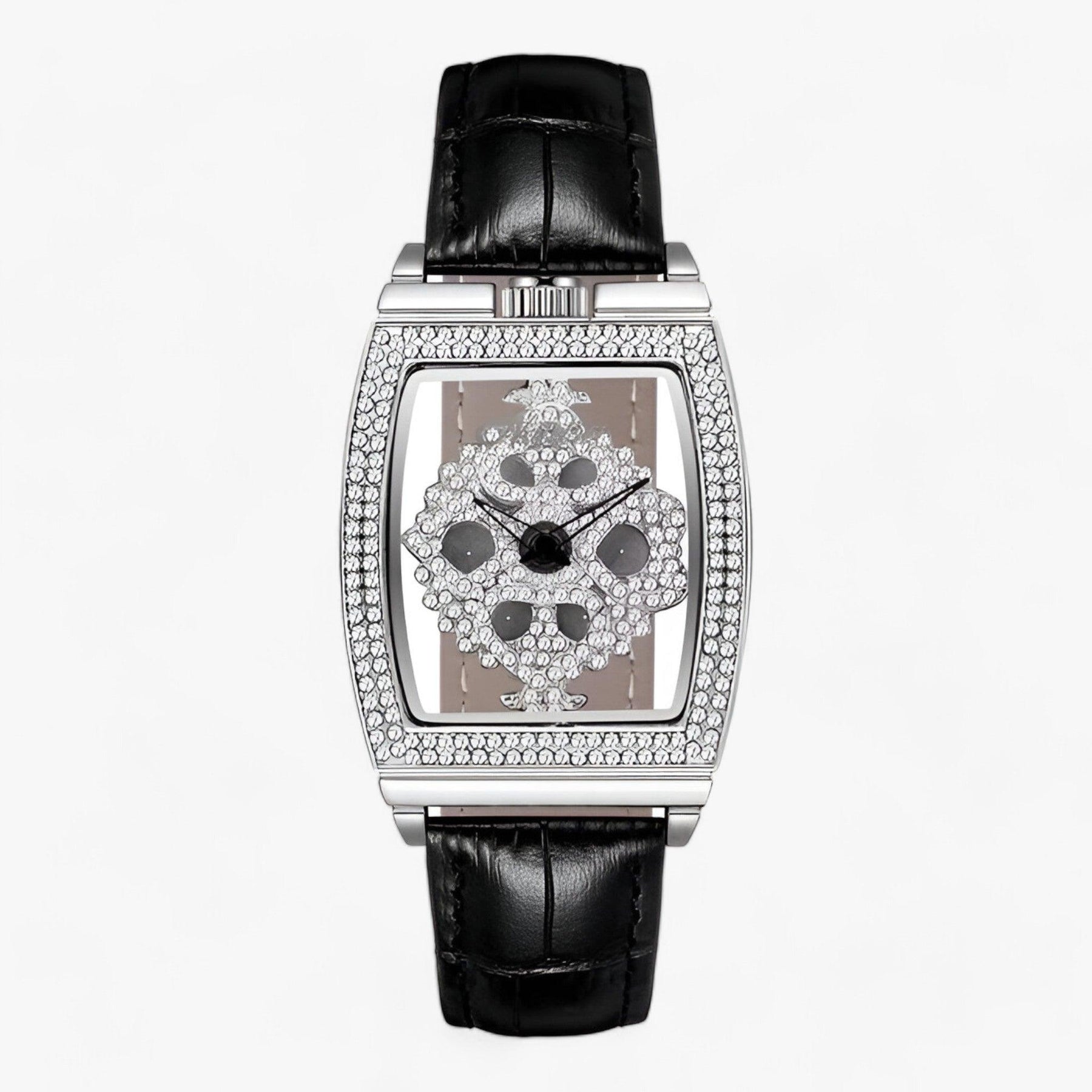 watches : Horloge Dames Groen - Luxe Quartz - Sprankelende Elegantie in Zwart van Pantino