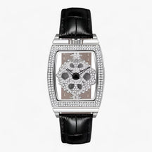 watches : Horloge Dames Groen - Luxe Quartz - Sprankelende Elegantie in Zwart van Pantino