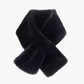 Scarf : Kruis Sjaal van Pluche - Verdikt en Zacht voor Koud Weer - Zwart in Zwart van Pantinoshop