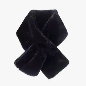 Scarf : Kruis Sjaal van Pluche - Verdikt en Zacht voor Koud Weer - Zwart in Zwart van Pantino