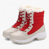 Bottes orthopédiques en fausse fourrure pour femmes - Soutien hivernal imperméable et chaud - Crème