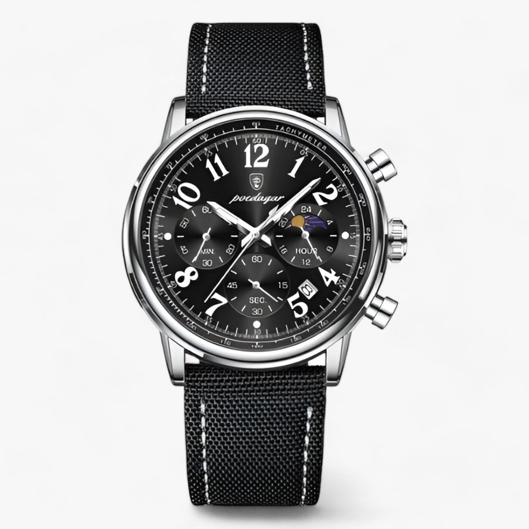 watches : Horloge Roségoud Bruin - Luxe Militair Sporthorloge - Waterdicht & Lichtgevend in Zilver Zwart van Pantino