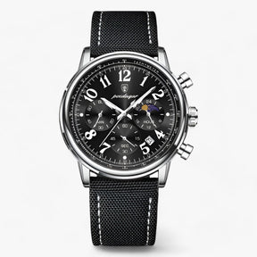 watches : Horloge Roségoud Bruin - Luxe Militair Sporthorloge - Waterdicht & Lichtgevend in Zilver Zwart van Pantino