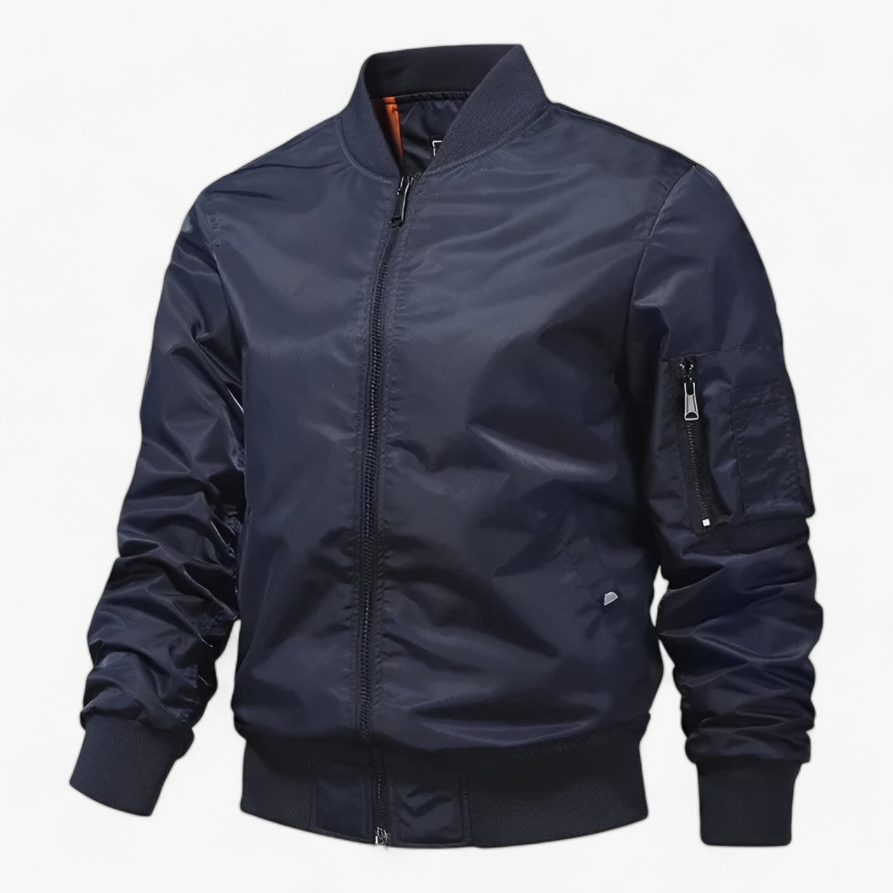 Bomber Jacket : Pilotenjacke Heren - Staande Kragen Vliegerjack Eenkleurig - Zwart in Blauw van Pantino