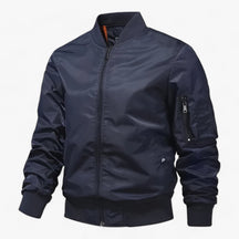 Bomber Jacket : Pilotenjacke Heren - Staande Kragen Vliegerjack Eenkleurig - Zwart in Blauw van Pantino