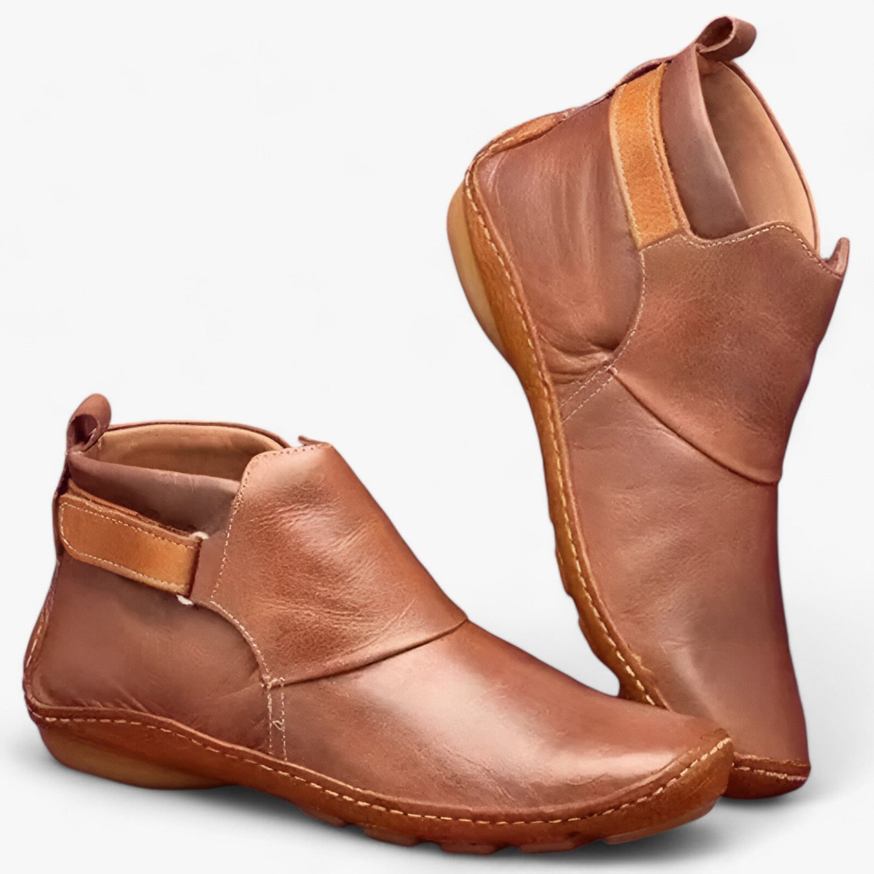 Ankle Boots : Laarzen Dames Grijs - Waterdichte Enkellaarsjes - Comfortabele Bescherming voor de Winter in Bruin van Pantino