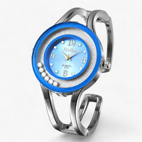 watches : Horloge Dames Hemelblauw - Modieuze Bangle - Elegant en Stijlvol in Hemelblauw van Pantino