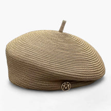 Women's Hat : Elegante damesstrohoed met brede rand voor de zomerzon in Kamelengras van Pantino