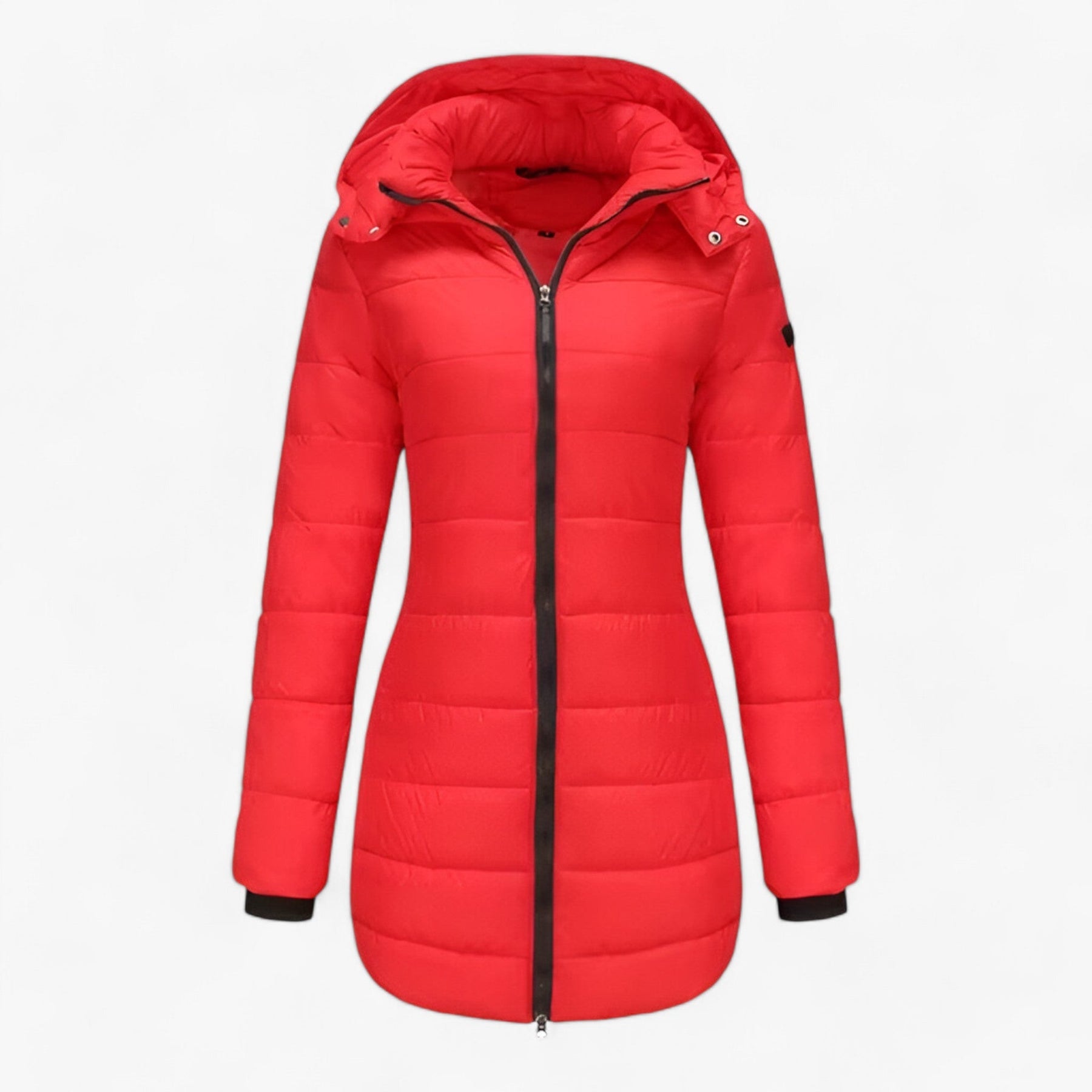 Parka : Lange Parka met Capuchon - Ultieme Warmte voor de Winter in Rood van Pantino