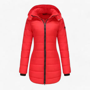Parka : Lange Parka met Capuchon - Ultieme Warmte voor de Winter in Rood van Pantino