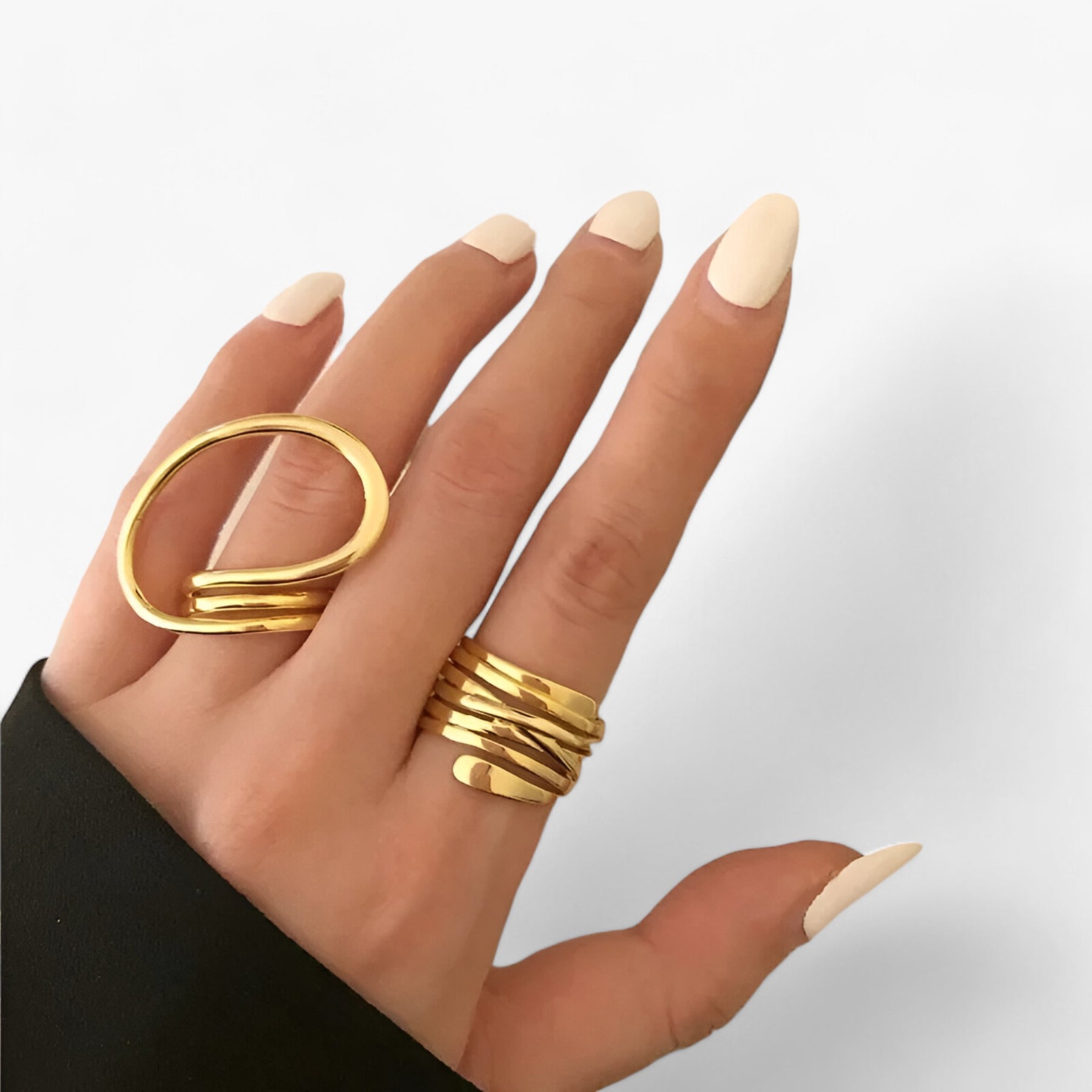 Ring : Ring Dames Zilver - Geometrische Statement - Gedurfd & Modebewust in van Pantino