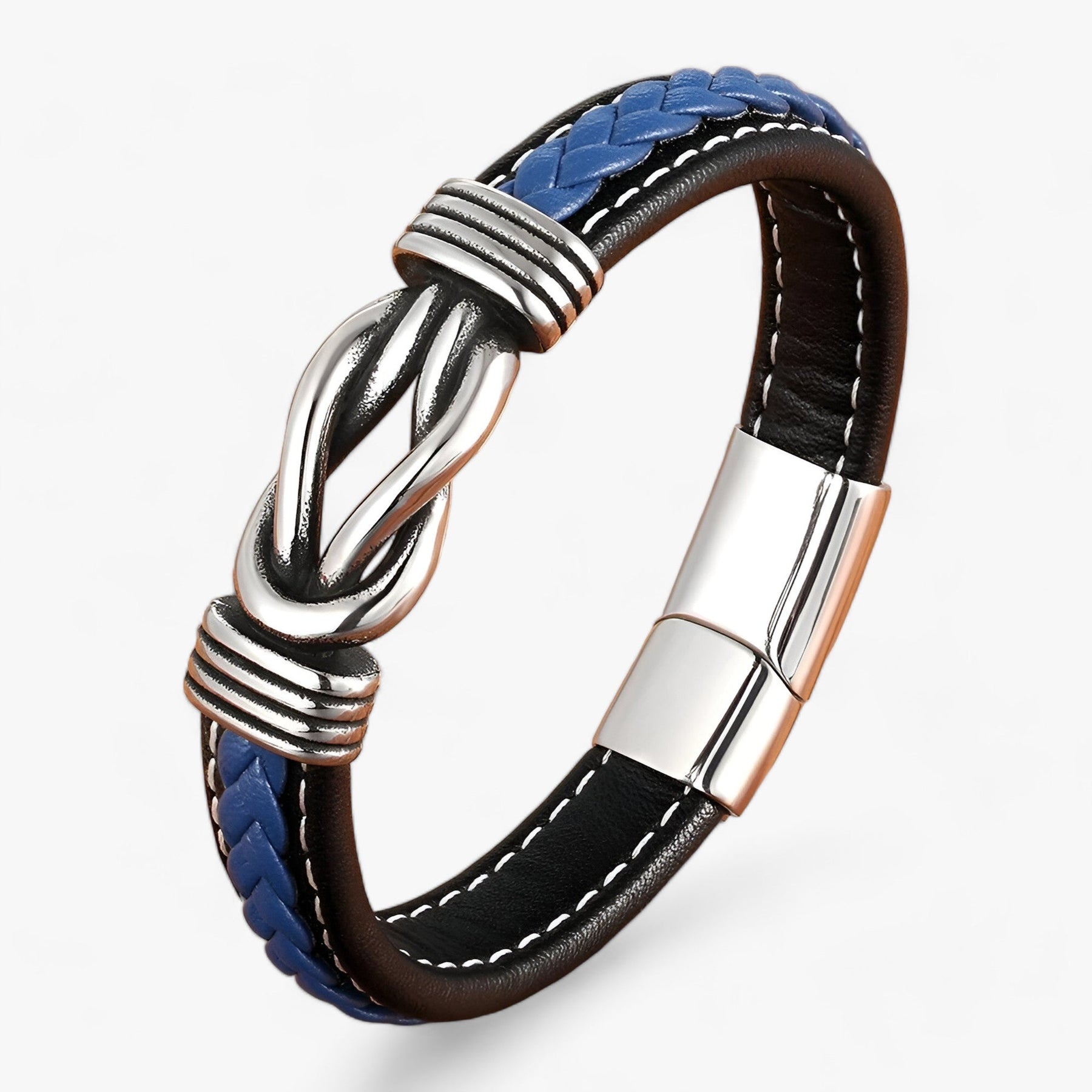 Men's Leather Bracelet : Heren Leren Armband Zwart - Echt Leer, Verstelbaar & Stoer Design in van Pantino