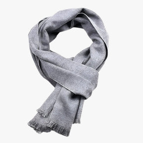 Scarf : Sjaal Zwart - Effen Kasjmier - Luxe Winterwarmte in Lichtgrijs van Pantino
