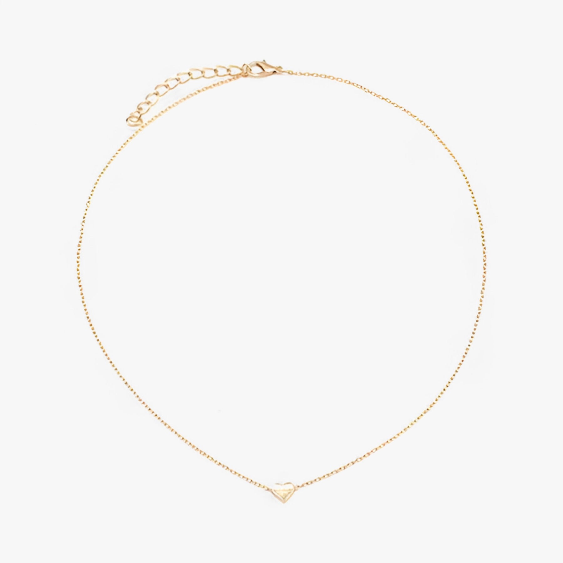 Necklace : Ketting Dames N219-02 Zilver - Hart Clavicle - Verfijnd en Elegant in van Pantino