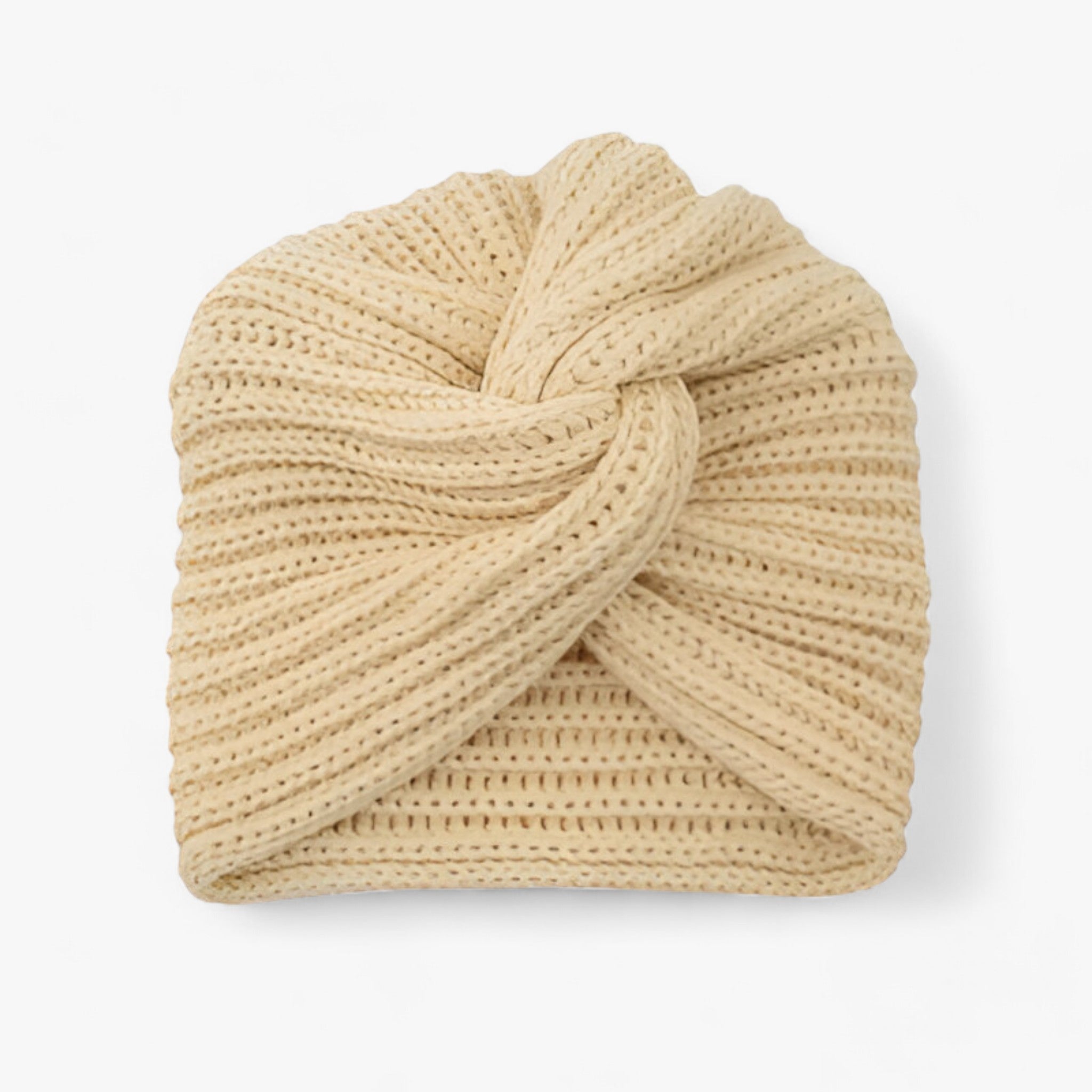 Turban Hat : Strickturban voor Dames - Elegante Comfort van Kasjmier - Zwart in Beige van Pantino