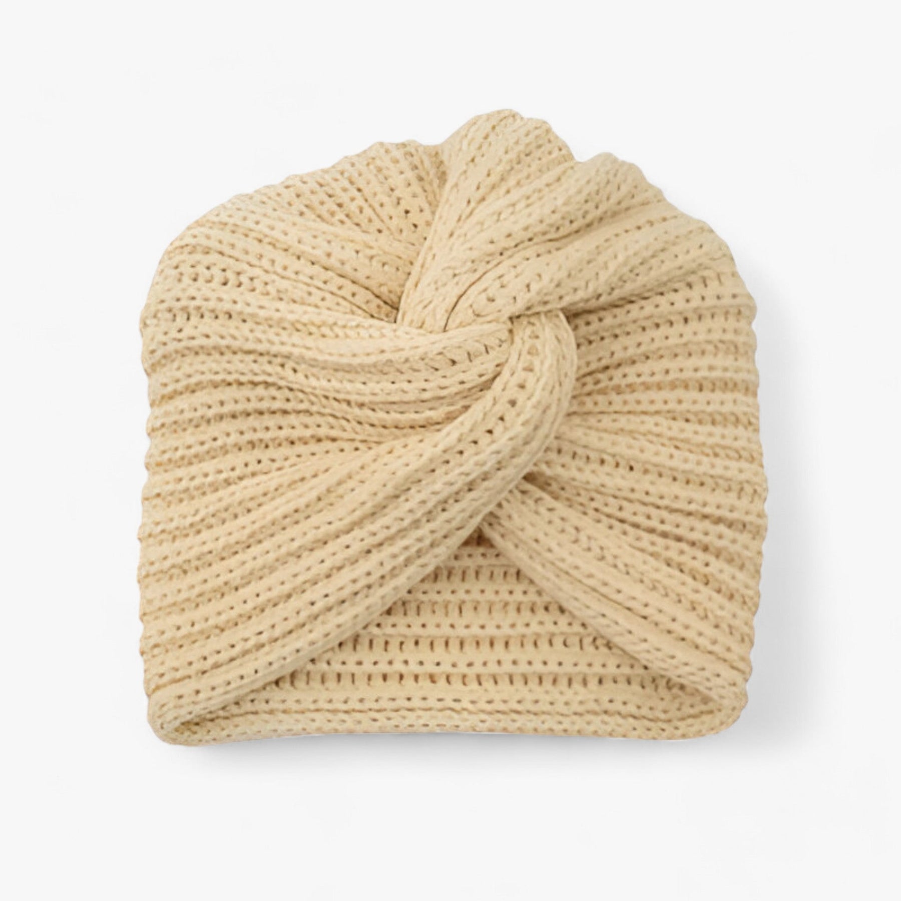 Turban Hat : Strickturban voor Dames - Elegante Comfort van Kasjmier - Zwart in Beige van Pantino