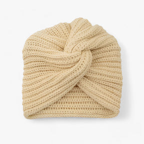 Turban Hat : Strickturban voor Dames - Elegante Comfort van Kasjmier - Zwart in Beige van Pantino