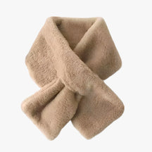 Scarf : Kruis Sjaal van Pluche - Verdikt en Zacht voor Koud Weer - Zwart in Kaki van Pantino