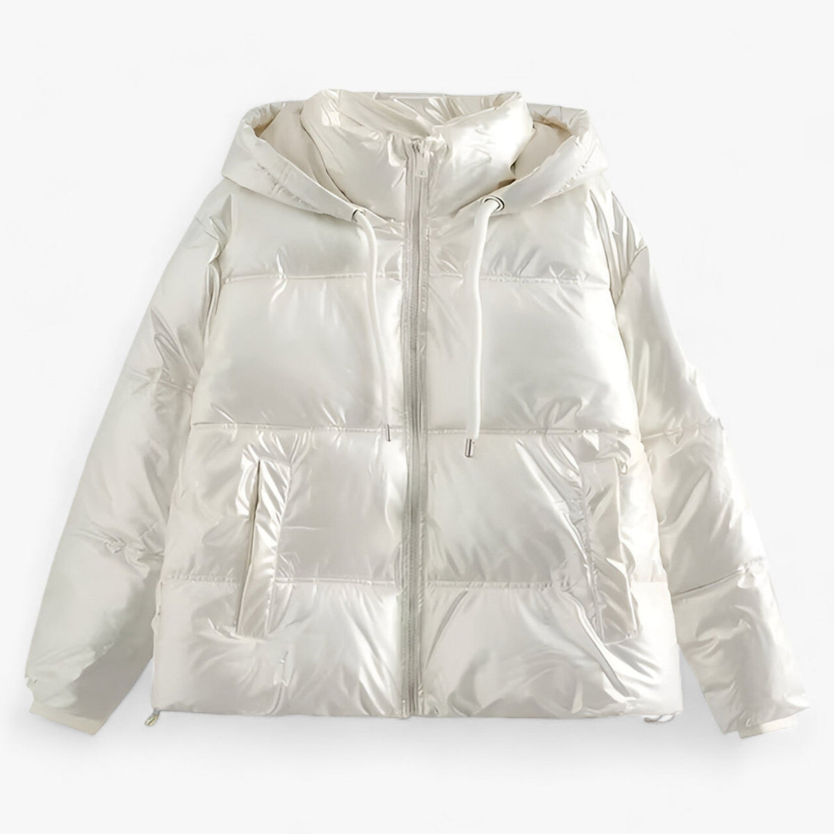 Anorak : Cap Dames Zwart - Elegante Anorak met Capuchon in Wit van Pantino