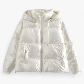 Anorak : Cap Dames Zwart - Elegante Anorak met Capuchon in Wit van Pantino