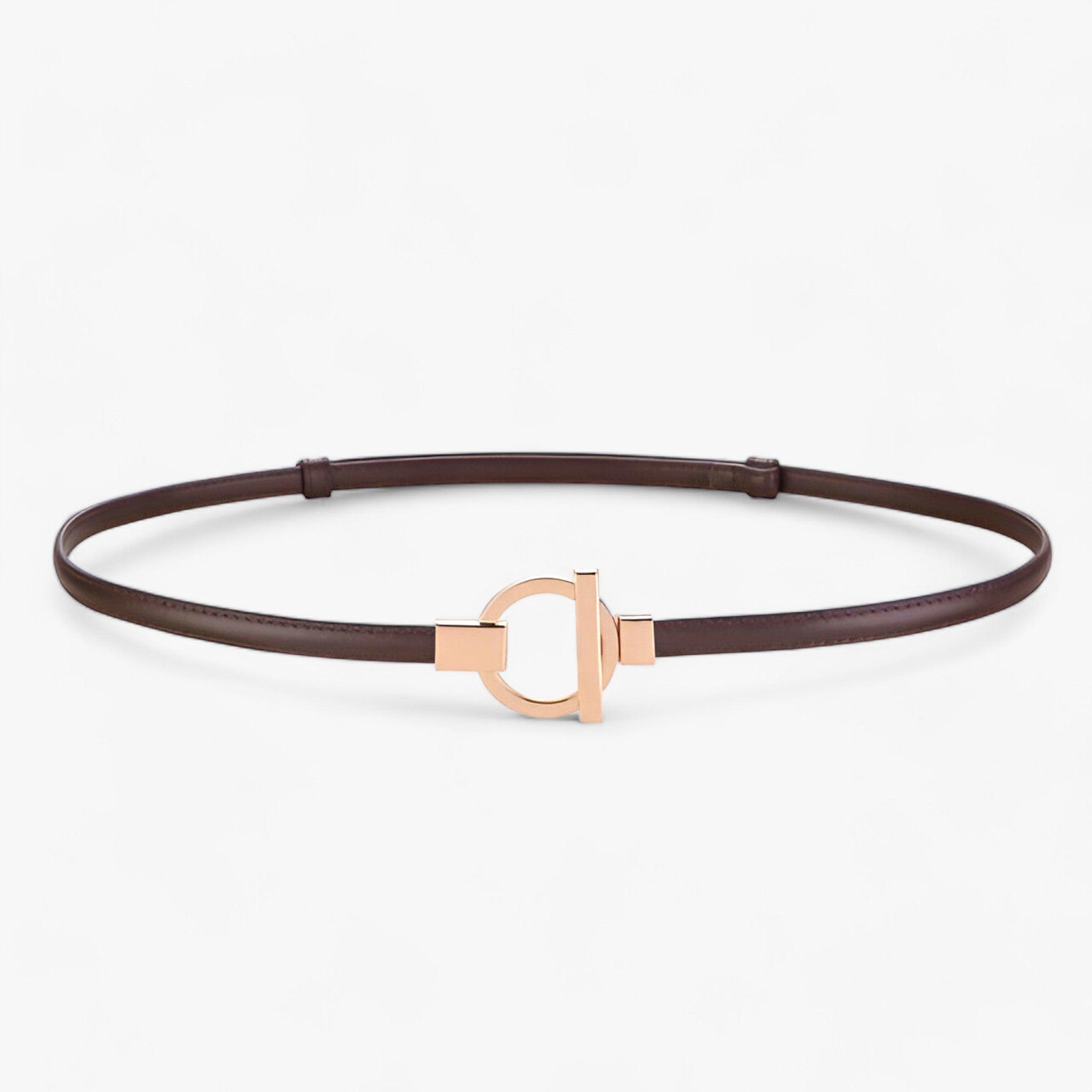 Belt : Elegante Riem Dames - Veilige Pasvorm met Gouden Gesp - Rood in 97cm van Pantino