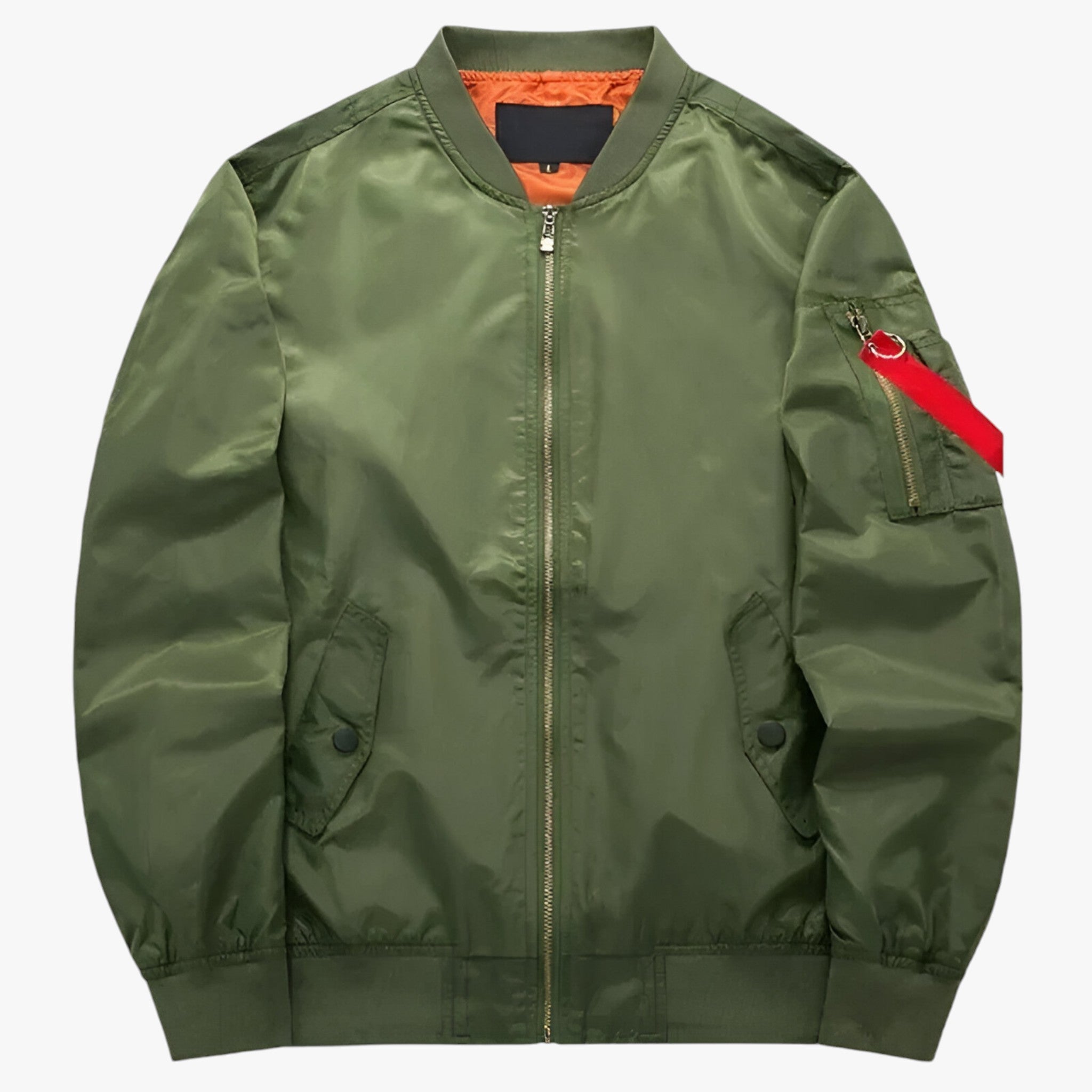 Bomber Jacket : Jack Donkergroen - Pilotenbomberjacke - Militairwarmte voor Herfst en Winter in Lichtgroen van Pantino