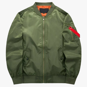 Bomber Jacket : Jack Donkergroen - Pilotenbomberjacke - Militairwarmte voor Herfst en Winter in Lichtgroen van Pantino