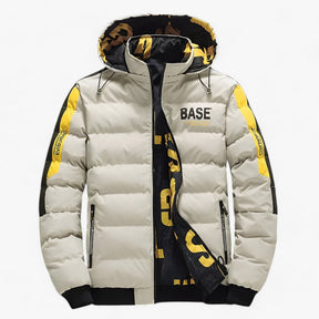 Jacket : Jack Dames Geel - Herenjacke Herfst-Winter - Warm, Comfortabel Omkeerbaar met Afneembare Kapuze in Khaki van Pantino