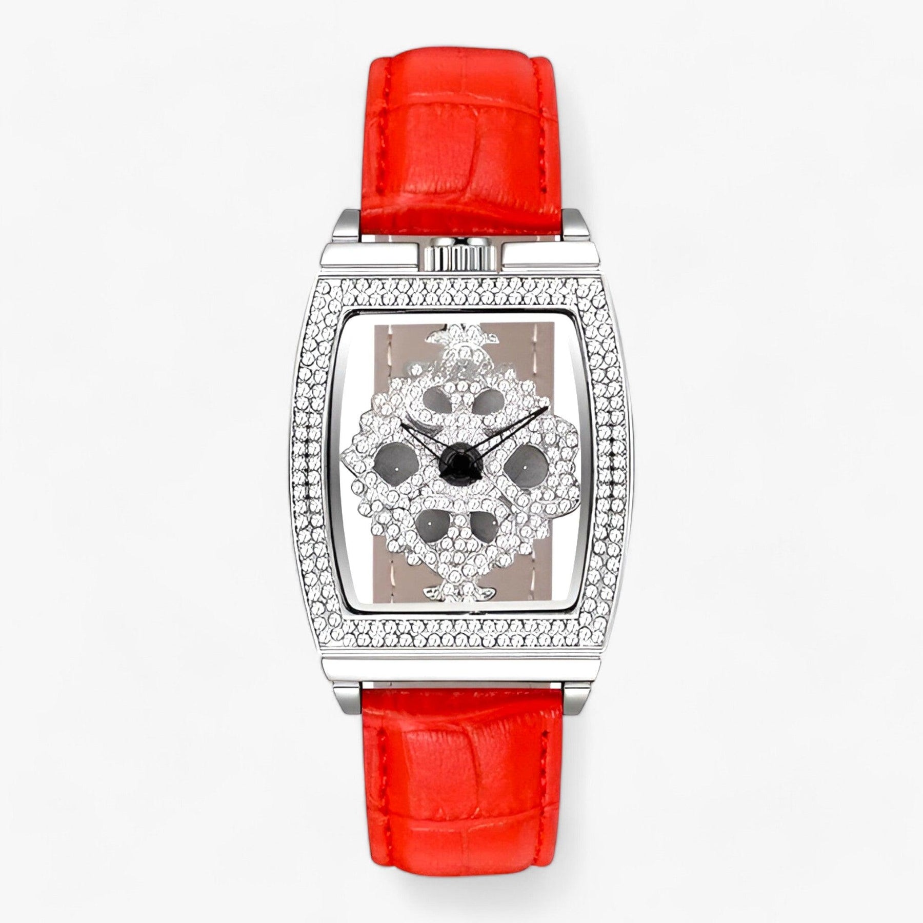 watches : Horloge Dames Groen - Luxe Quartz - Sprankelende Elegantie in Rood van Pantino