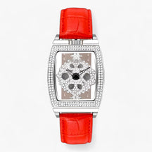 watches : Horloge Dames Groen - Luxe Quartz - Sprankelende Elegantie in Rood van Pantino