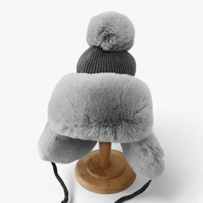 Trapper Hat : Lei Feng Hut - Dikke Warmte met Elegante Oorkleppen - Roze in Grijs Volwassen van Pantino