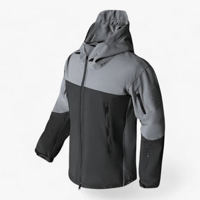 outdoor equipment : Taktische Patchwork-Jacke voor Heren - Waterdicht, Winddicht, met Fleece Voering en Meerdere Zakken - Groene Mantel in Grijze Mantel van Pantino