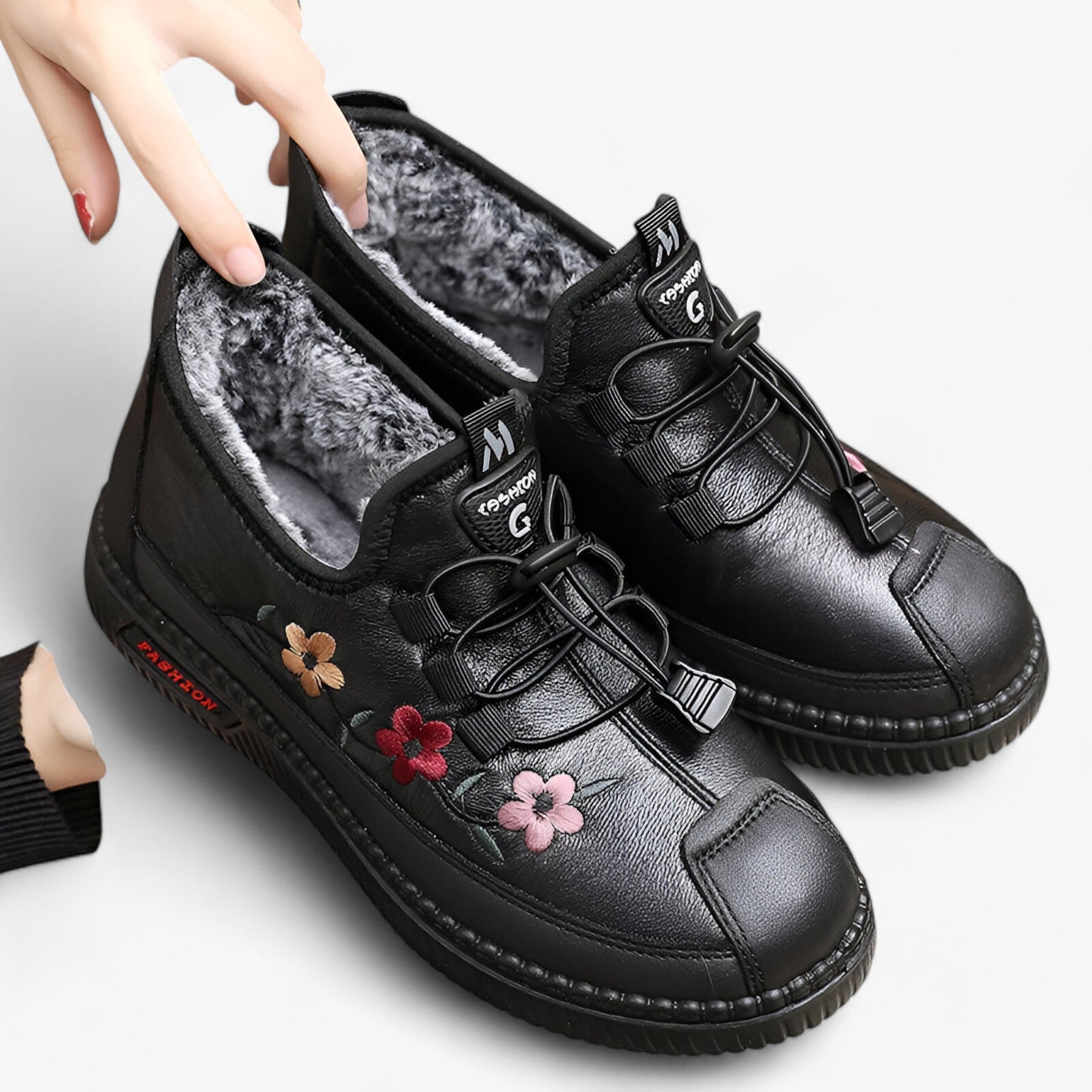 other : Leren Mocassins Dames met Bont - Zachte Sloffen - Warm en Comfortabel in van Pantino