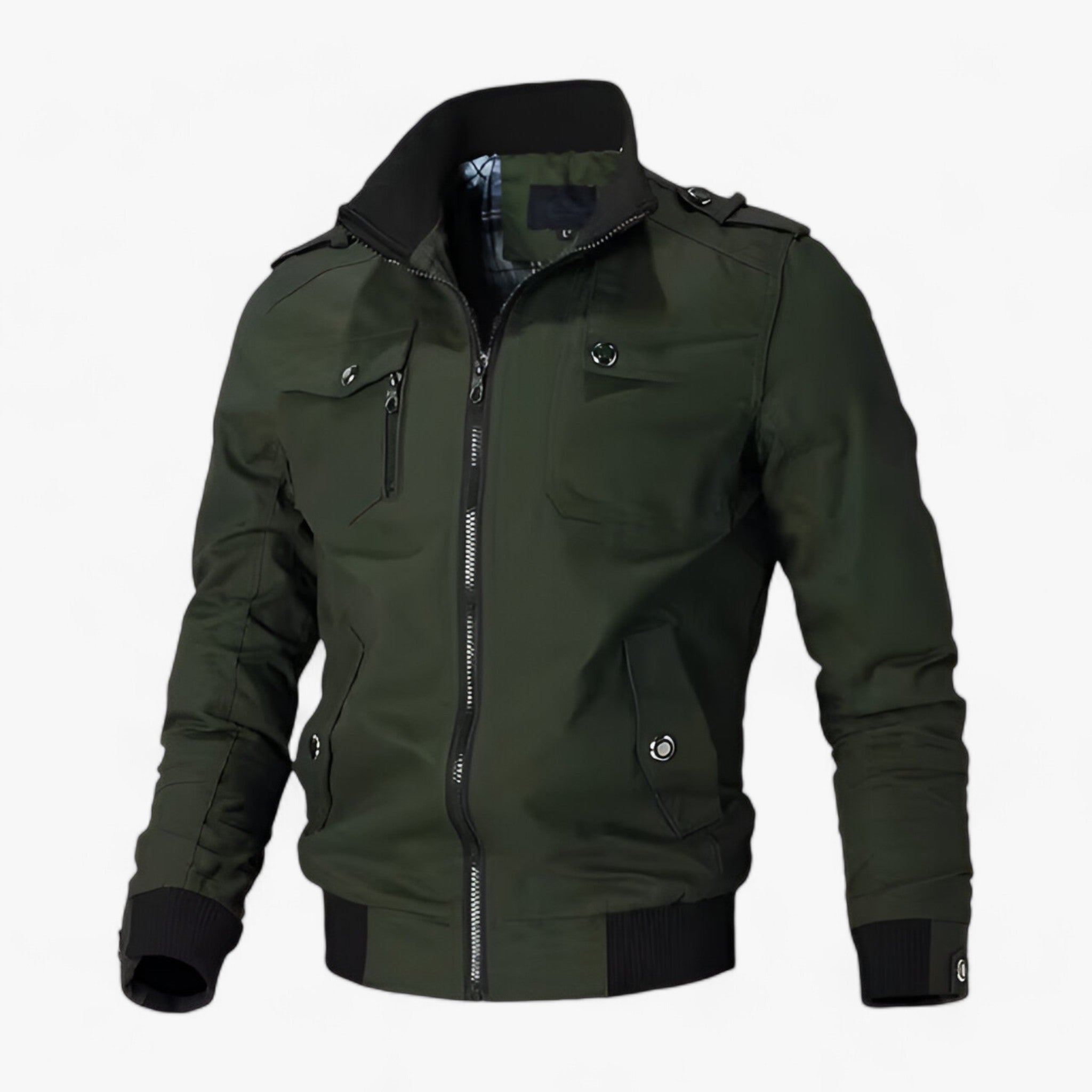 Bomber Jacket : Jack Heren - Bomberjack voor - Aangepaste Stijl in Olijf van Pantino