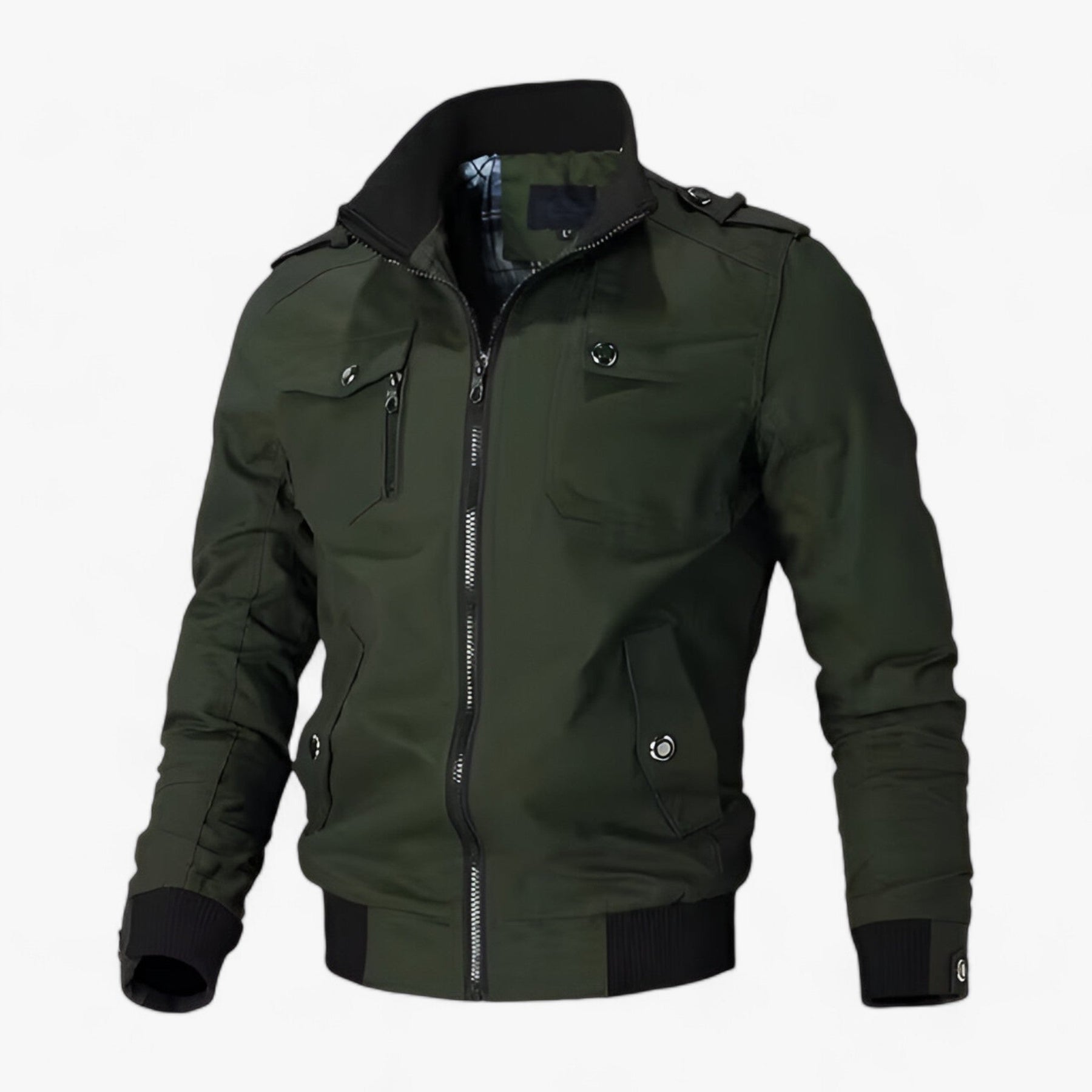 Bomber Jacket : Jack Heren - Bomberjack voor - Aangepaste Stijl in Olijf van Pantino