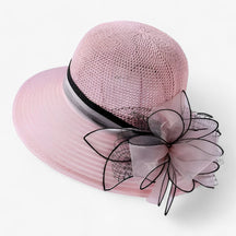 Sun Hat : Hoed Dames Khaki - Stijlvolle Dameshoed - Brede Rand voor Bescherming Tegen de Zon in Roze van Pantino