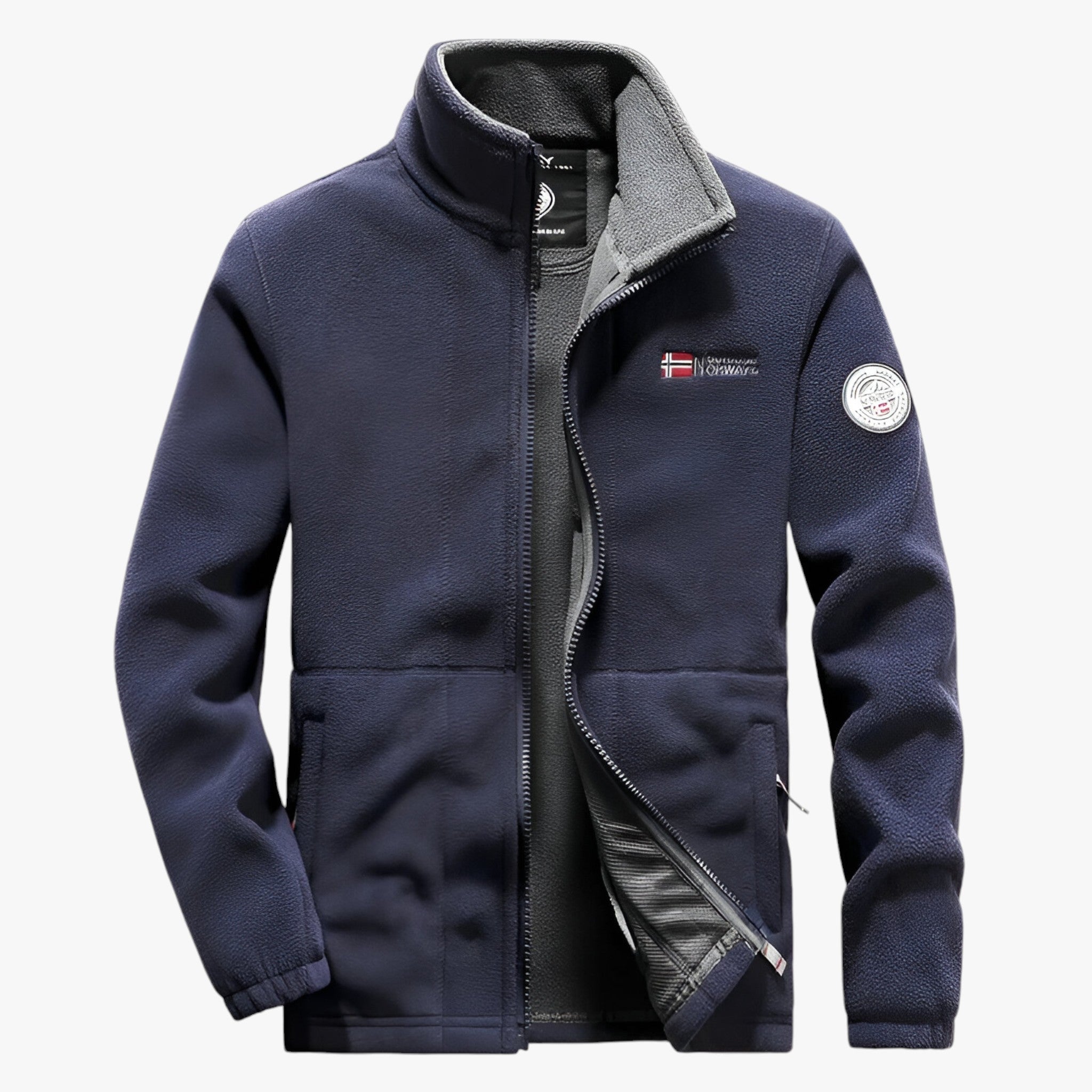 Fleece Jacket : Fleecejas - Comfortabel en Koudbestendig met Extra Zakken in Blauw van Pantino