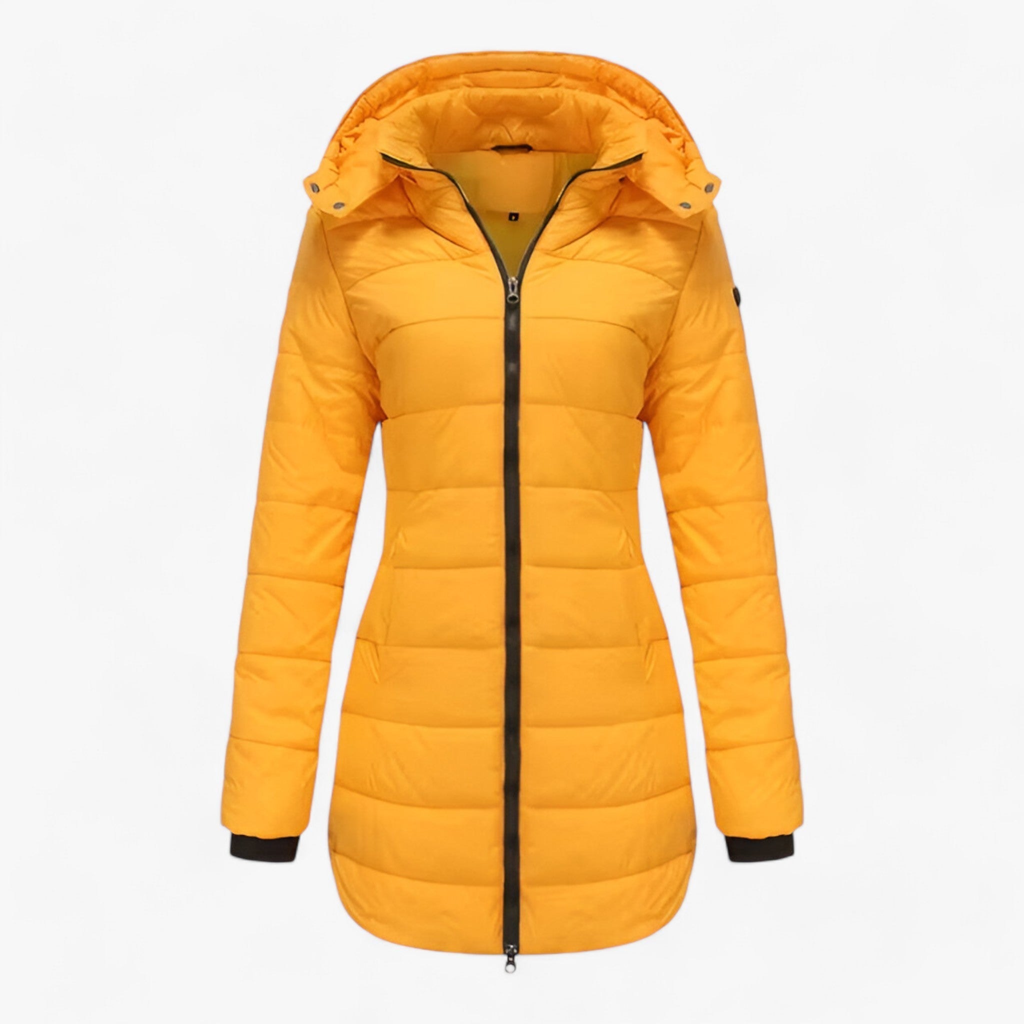 Parka : Lange Parka met Capuchon - Ultieme Warmte voor de Winter in Geel van Pantino