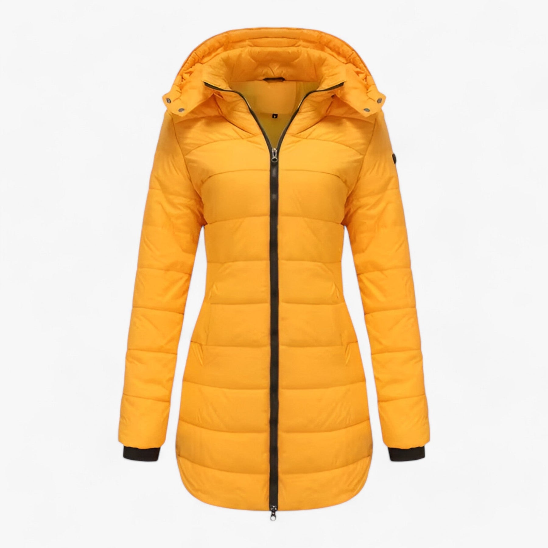 Parka : Lange Parka met Capuchon - Ultieme Warmte voor de Winter in Geel van Pantino