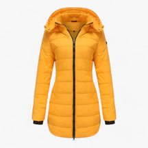 Parka : Lange Parka met Capuchon - Ultieme Warmte voor de Winter in Geel van Pantino