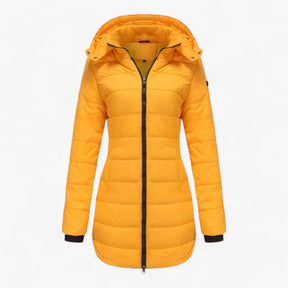 Parka : Lange Parka met Capuchon - Ultieme Warmte voor de Winter in Geel van Pantino