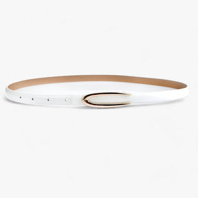 Belt : Elegante Jurk Skinne Patenten Leren Riem - Verfijnt Je Look - Rood in Wit 105CM van Pantino