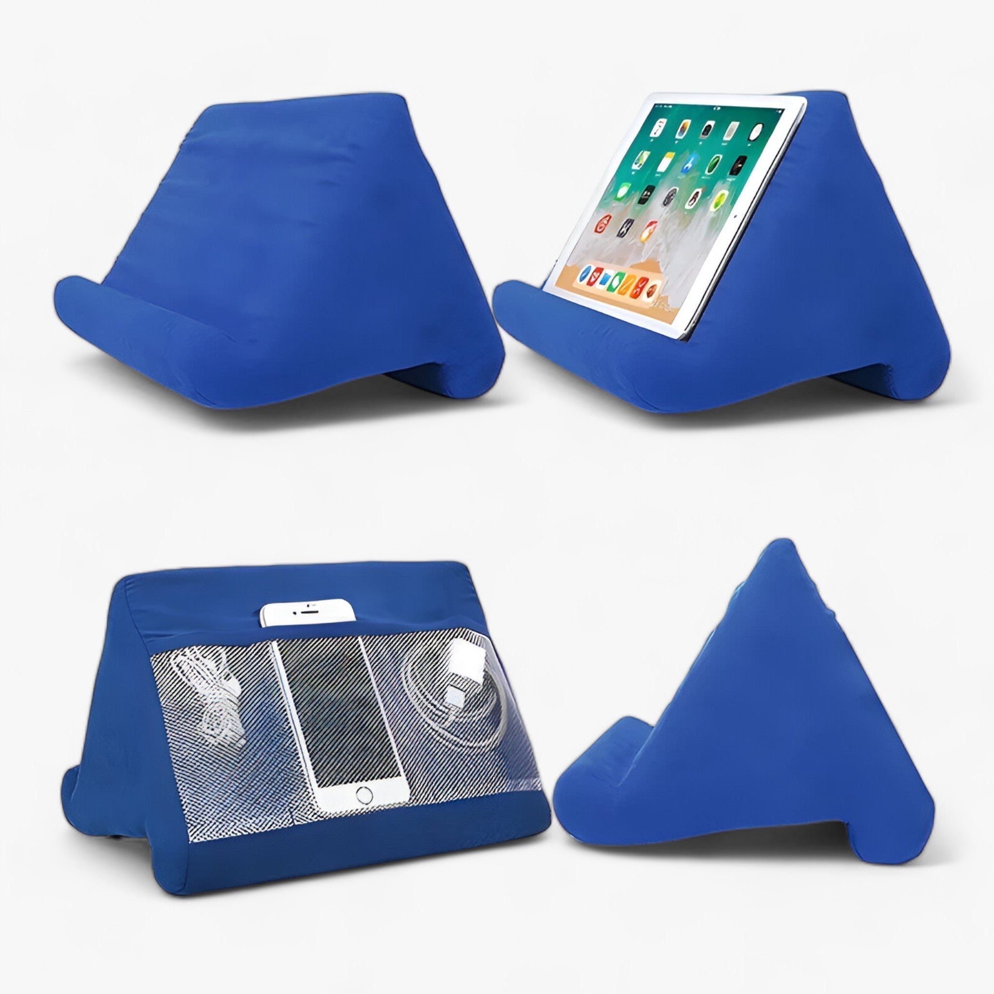 Tablet Holder Pillow : Tablethouder Kussen - Comfortabel voor Apparaten - Bed Gebruik in Blauw van Pantino