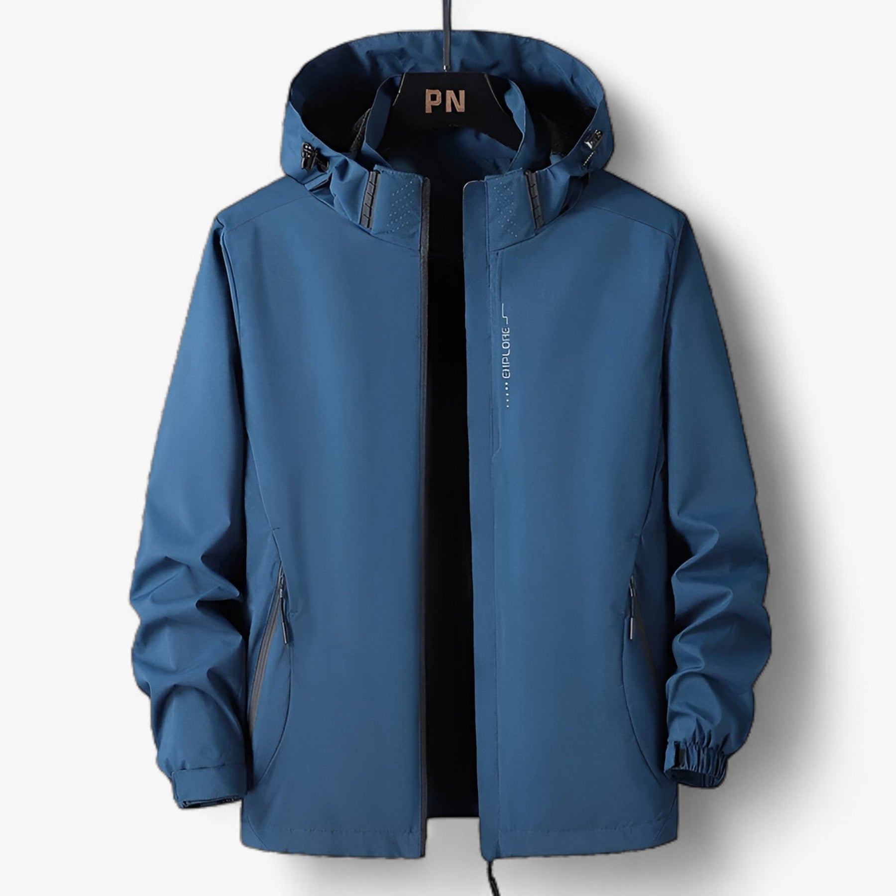 outdoor equipment : Grote Maten Kapuzenshirt - Waterdichte Windbreaker voor Buitenavonturen - Wit in Petrolblauw van Pantino